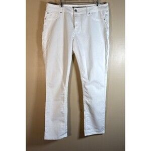 NWT JORDACHE Womens White Skinny Jeans Size  14 Stretch New Midrise